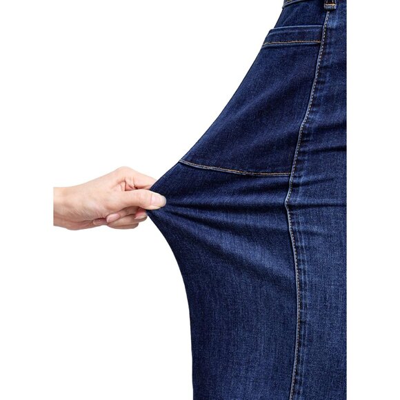 Womens Wide Leg Baggy Jeans High Waisted Stretchy Casual Ankle Denim - Picture 6 of 7